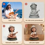 Figura personalizada de resina en miniatura 3D con base y texto de resina decoración del hogar regalo de aniversario para familia y guitarristas
