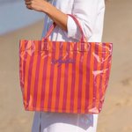 Design a strisce personalizzato Borsa da spiaggia impermeabile di grande capacità con nome ricamato Uso piscina Regalo di addio al nubilato per ragazze donne
