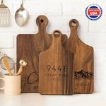Personalized Engraved Flower Mountain Wood Charcuterie Cutting Board with Handle and Name Ship from USA Wedding Gift for Family