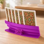 Personalized 3D-Printed Multicolor Playing Card Holder with Name Game Night Birthday Gift for Card Canasta Lover