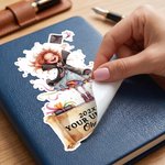 Personalised Cartoon Graduate Girl Waterproof Stickers with Name and Year Favor Label Celebration Graduation Party Decor for 2026 Graduates
