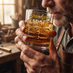 Personalised Garage Screwdriver Design 10 oz Rock Whisky Glass with Name Title and Year Father's Day Anniversary Birthday Gift for Dad Husband
