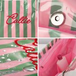 Design a strisce personalizzato Borsa da spiaggia impermeabile di grande capacità con nome ricamato Uso piscina Regalo di addio al nubilato per ragazze donne