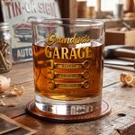Personalised Garage Screwdriver Design 10 oz Rock Whisky Glass with Name Title and Year Father's Day Anniversary Birthday Gift for Dad Husband