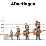 Gepersonaliseerd 3D fotobeeldje met standaard en tekst bureaudecoratie verjaardagscadeau voor gitaristen en muziekliefhebbers