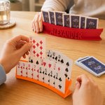 Personalized 3D-Printed Multicolor Playing Card Holder with Name Game Night Birthday Gift for Card Canasta Lover