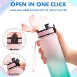 Personalised Soccer Character Silhouette Name Gradient Sports Water Bottle with Flip Top Lid and Strap Gym Birthday Gift for Kid Teenager Soccer Lover