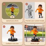 Personalised Cartoon Soccer Kids Photo Figurine Ornament with Name Desk Decor Team Birthday Gift for Boys Soccer Lovers