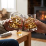 Personalizado Best Gandpa By Par 10 oz Golf Whiskey Glass con nombres y título Uso diario Día del Padre Cumpleaños Regalo para Papá Abuelo
