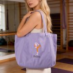 Personalisierte bestickt Yoga Pose große Kapazität Yoga-Matte Tasche mit Namen Pilates Zubehör Geburtstag Geschenk für Yoga-Liebhaber