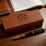 Stylo noir personnalisé avec nom - Boîte au choix avec initiale et nom - Cadeau de remerciement pour professeurs collègues