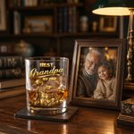 Personalizado Best Gandpa By Par 10 oz Golf Whiskey Glass con nombres y título Uso diario Día del Padre Cumpleaños Regalo para Papá Abuelo