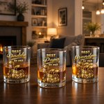 Personalizado Best Gandpa By Par 10 oz Golf Whiskey Glass con nombres y título Uso diario Día del Padre Cumpleaños Regalo para Papá Abuelo