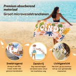 Gepersonaliseerde extra groot sneldrogende microvezel strandhanddoek met naam zomervakantie- en verjaardagscadeau voor kinderen en familie