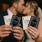 Personalized Floral Frame Initial Date Memorable Playing Card with Box Wedding Anniversary Gift for Couple