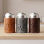 Personalised Fist Bump PU Leather Can Cooler with 1-5 Kid Names Father's Day Birthday Gift for Dad