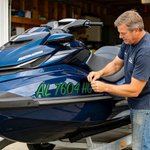 Adesivi personalizzati impermeabili in fibra di carbonio con numeri e lettere della barca, set di 2 adesivi per l'uso quotidiano per gli amanti delle moto d'acqua