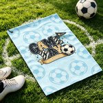 Personalised Soccer Game Day Waffle Sports Towel with Name and Hanging Clip Daily Training Soccer Club Gift for Soccer Player