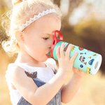 Personalised Cute Construction Lorry Name 12 oz Insulated Water Bottle with Straw and Spill-Proof Lid Back to School Gift for Boys Girls