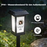 Personalisierte Solar-Gedenkleuchte mit Foto und Schmetterling | mit Namen und Jahr | Garten-Deko | Erinnerungsgeschenk für Familie und Freunde