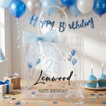 Personalised Cute Balloon Cake Bow Clear Gift Bag with Age Name and Text Daily Use Birthday Gift for Kids Women