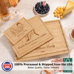 Personalized Engraved Photo Design FSC Bamboo Charcuterie Cutting Board with Text and Juice Groove Ship in USA Housewarming Gift for Family Friend