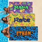 Personalized Abstract Graffiti Design Oversized Quick Dry Beach Towel with Name Birthday Beach Party Gift for Friends Family