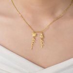 Personalised Multiple 1-8 Birth Butterflies Necklace with Name Birthday Gift for Mother Grandmother Family