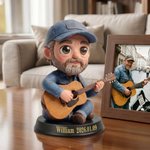 Statuetta 3D personalizzata con base e testo, decorazione da scrivania - Regalo di compleanno per amanti della musica e chitarristi