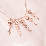 Personalised Multiple 1-8 Birth Butterflies Necklace with Name Birthday Gift for Mother Grandmother Family