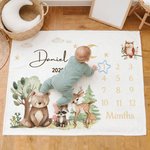 Manta personalizada con nombre para baby shower para recién nacido y madre primeriza