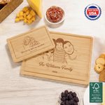 Personalized Engraved Photo Design FSC Bamboo Charcuterie Cutting Board with Text and Juice Groove Ship in USA Housewarming Gift for Family Friend