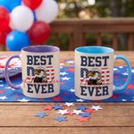 Personlig Best Eagle Dad Ever Stars and Stripes-krus med navn og underkop Bursdag farsdag Amerikansk uavhengighetsdag Gave til pappa bestefar