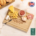 Personalized Engraved Flower Design FSC Bamboo Charcuterie Cutting Board with Text and Juice Groove Ship from USA Anniversary Gift for Family