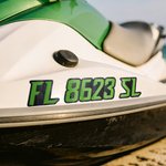 Adesivi personalizzati impermeabili in fibra di carbonio con numeri e lettere della barca, set di 2 adesivi per l'uso quotidiano per gli amanti delle moto d'acqua