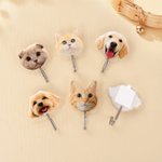 Personalised Durable Pet Portrait Photo Acrylic Hook Adhesive Wall Decor Daily Use Birthday Gift for Pet Lover