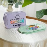 Personalised Life Is Better On A Cruise Striped Makeup Bag with Name Travel Essential Birthday Gift for Women Girls