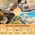Personalized Classic Winnie the Pooh Quick Dry Microfiber Beach Towel with Name Travel Pool Use Birthday Summer Vacation Gift for Kids Family