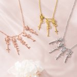 Personalised Multiple 1-8 Birth Butterflies Necklace with Name Birthday Gift for Mother Grandmother Family