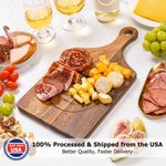 Personalized Wreath Bamboo Cheese Charcuterie Cutting Board with Engraved Name Initial and Grip Ship from USA Housewarming Gift for Family Couple