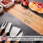 Personalized Engraved Name Date 11 Pcs Acacia Marble Cutting Board Coaster Set with Ceramic Bowl Ship from USA Christmas Gift for Family Friends