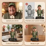 Personalised Creative Photo to 3D Fisherman Statue Ornament with Text Office Desk Decoration Birthday Father's Day Gift for Dad Fisherman
