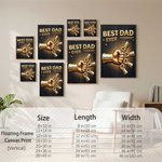 Personalized Modern Best Dad Ever Fist Bump Large Canvas Prints with Title and Names Home Decor Ship from USA Father's Day Gift for Dad Grandpa