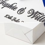 Personalized Wedding Blue Bow Ribbon Gift Bag with Couple Name and Date Wedding Reception Party Gift for Guest