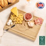 Personalized Wreath Initial FSC Bamboo Cutting Board with Juice Groove Ship from USA Housewarming Wedding Gift for Family Couple