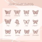 Personalised Multiple 1-8 Birth Butterflies Necklace with Name Birthday Gift for Mother Grandmother Family