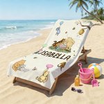 Personalized Classic Winnie the Pooh Quick Dry Microfiber Beach Towel with Name Travel Pool Use Birthday Summer Vacation Gift for Kids Family