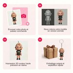 Porte-clés figurine 3D personnalisée avec photo - Mini statuette créative en résine - Cadeau d'anniversaire unique pour couple famille et amis