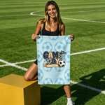 Personalised Soccer Game Day Waffle Sports Towel with Name and Hanging Clip Daily Training Soccer Club Gift for Soccer Player