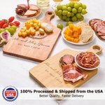 Personalized Engraved Wreath Initial Wooden Reversible Charcuterie Cutting Board with Grip Ship from USA  Anniversary Gift for Couple